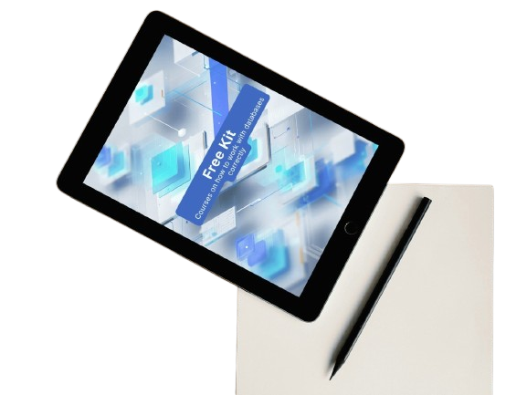 Tablet with stylus on a white surface